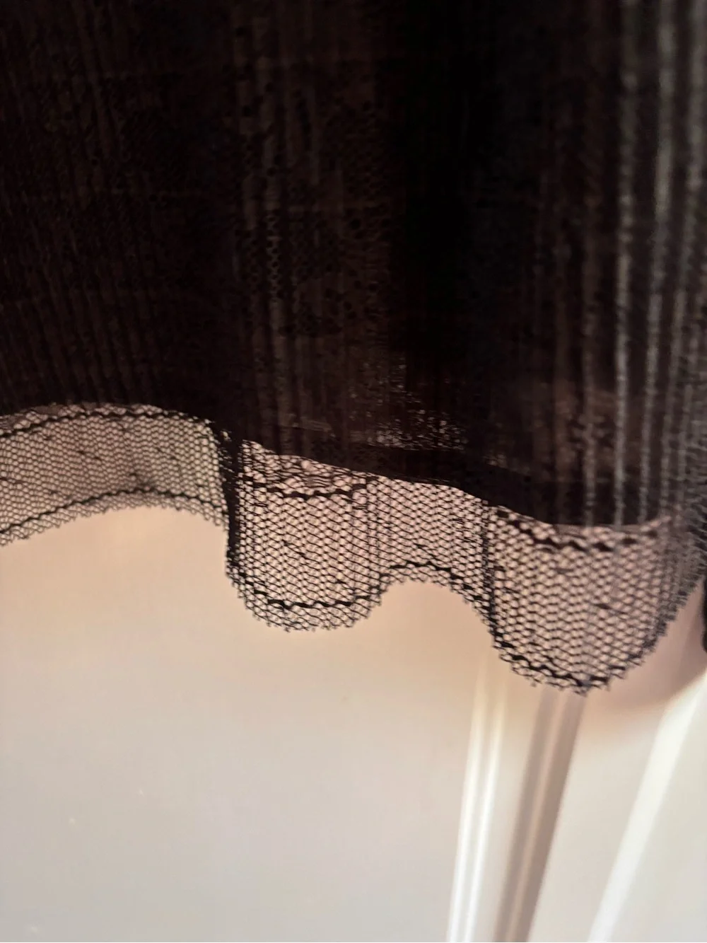 Grace Black Sheer Tie-Neck Blouse with Textured Bodice